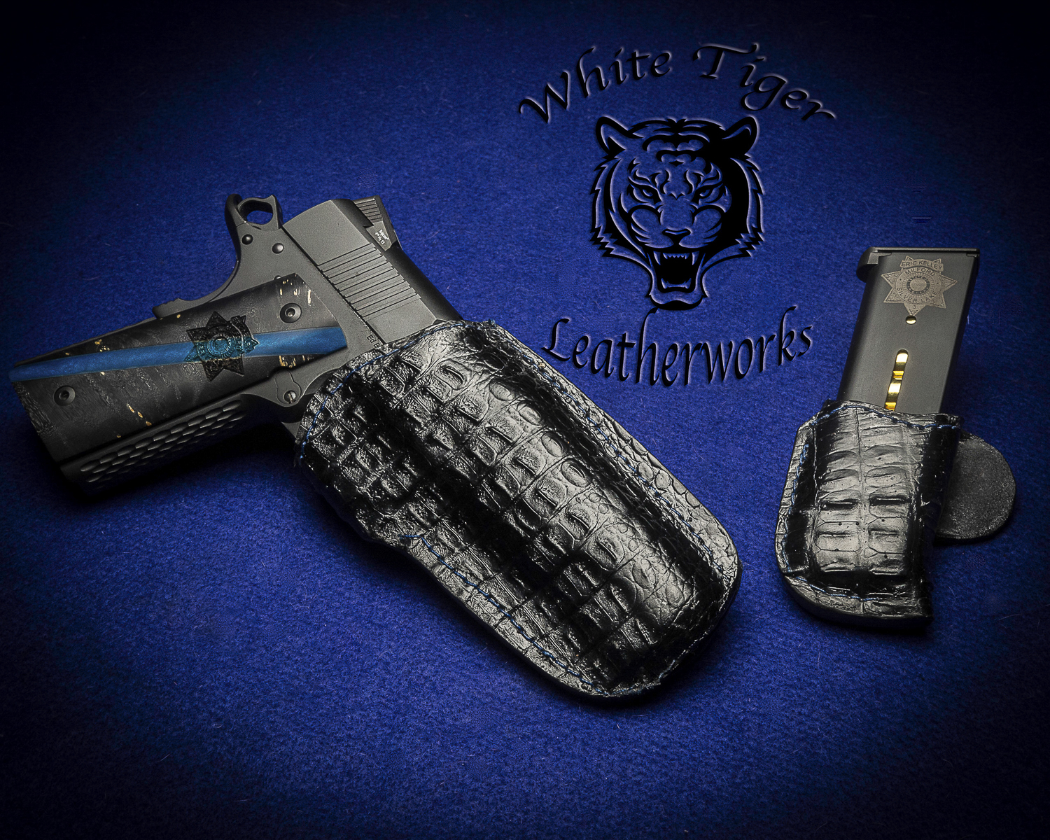 1911 Holster-Black Caiman Exotic