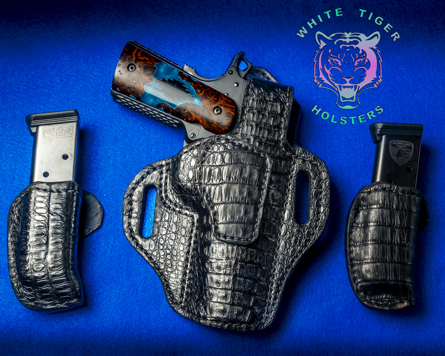 1911 Thumb Break Holster-Genuine Black Alligator